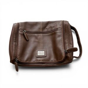 RELIC Men’s Hanging Toiletry Bag Travel Leather Pockets Case Shave Bag